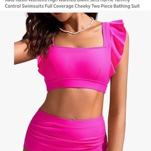 Pink Ruffle Bikini Set